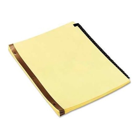 One Leather-Look Mylar Tab Dividers, 31 Numbered Tabs, Letter, Black/Gold, Set Of 31